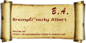 Breznyánszky Albert névjegykártya